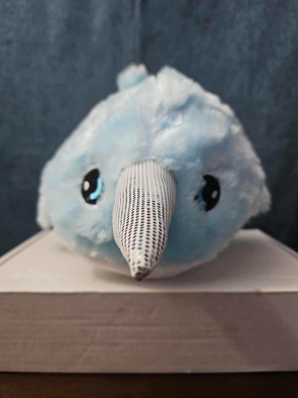 Blue Narwhal Plush Ball Toy 8.25" Inflatable Bouncy Stuffed Animal Sensory Play